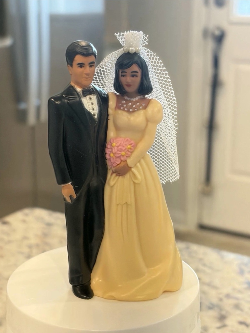 Vtg 1983 Bakery Crafts BG-8AA-BC Cake Topper Black African American Bride Groom